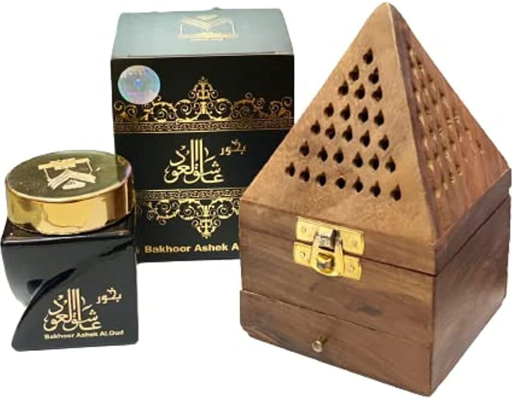 بخور عاشق العود+مبخره هرم وسط