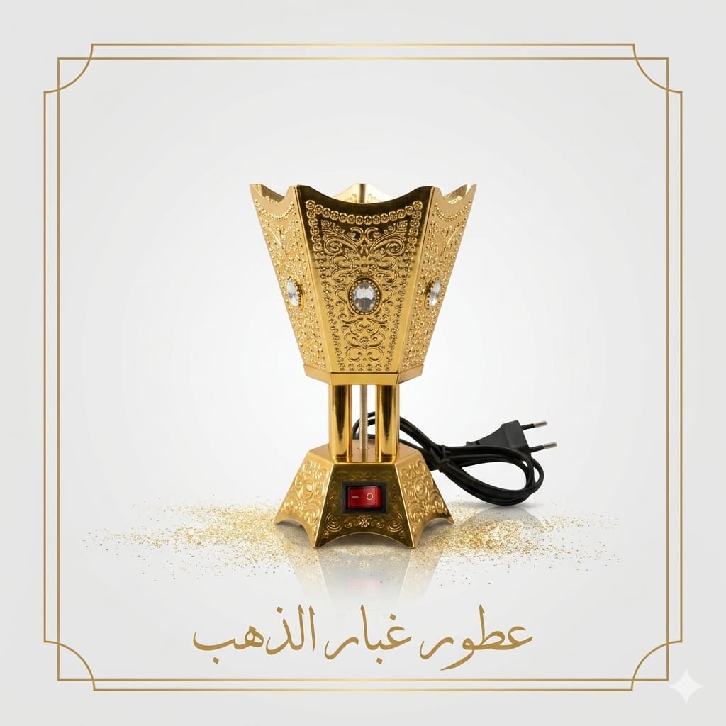 مبخرة كهربائية سداسي الشكل  ذهبي 