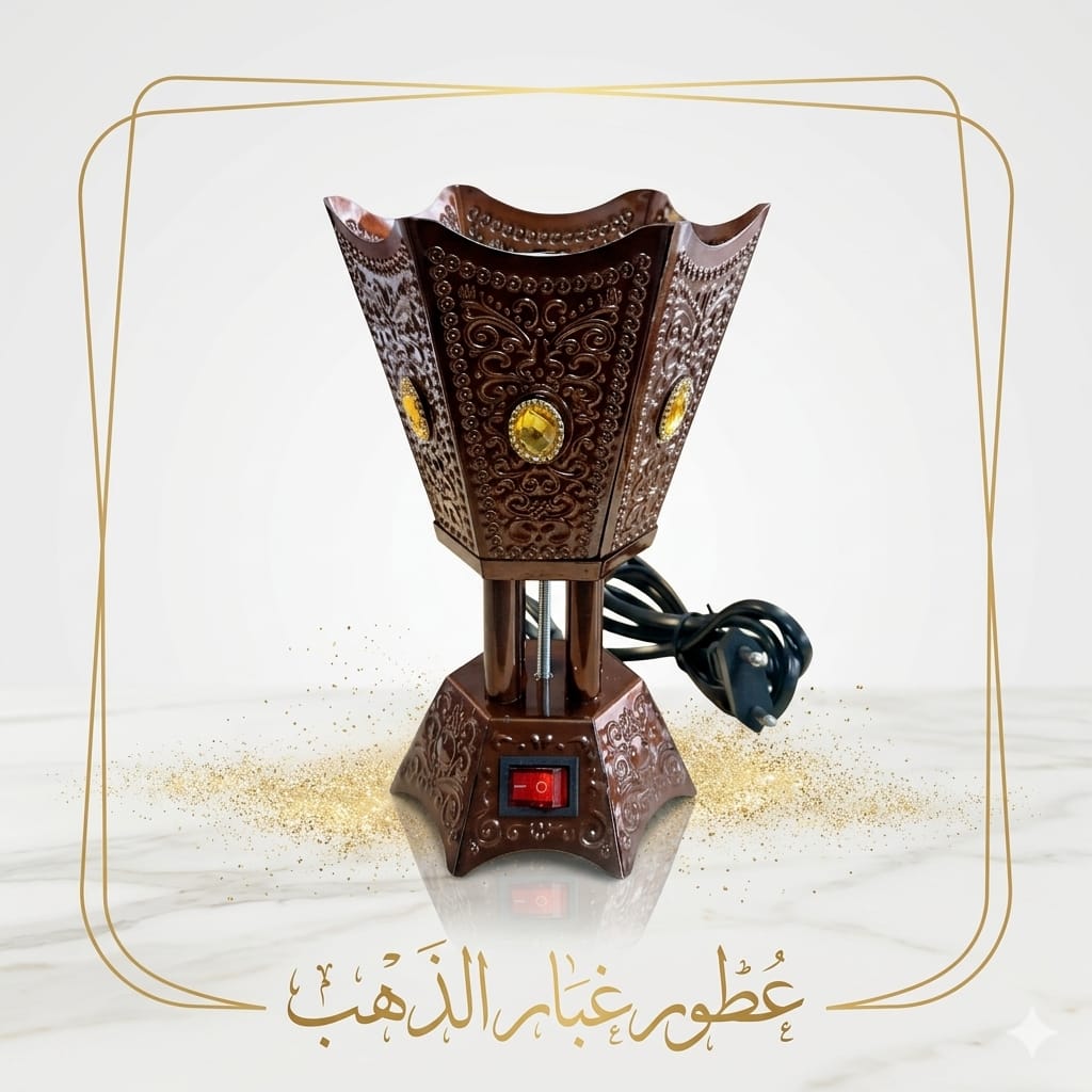 مبخرة كهربائية سداسي الشكل نحاسي غامق